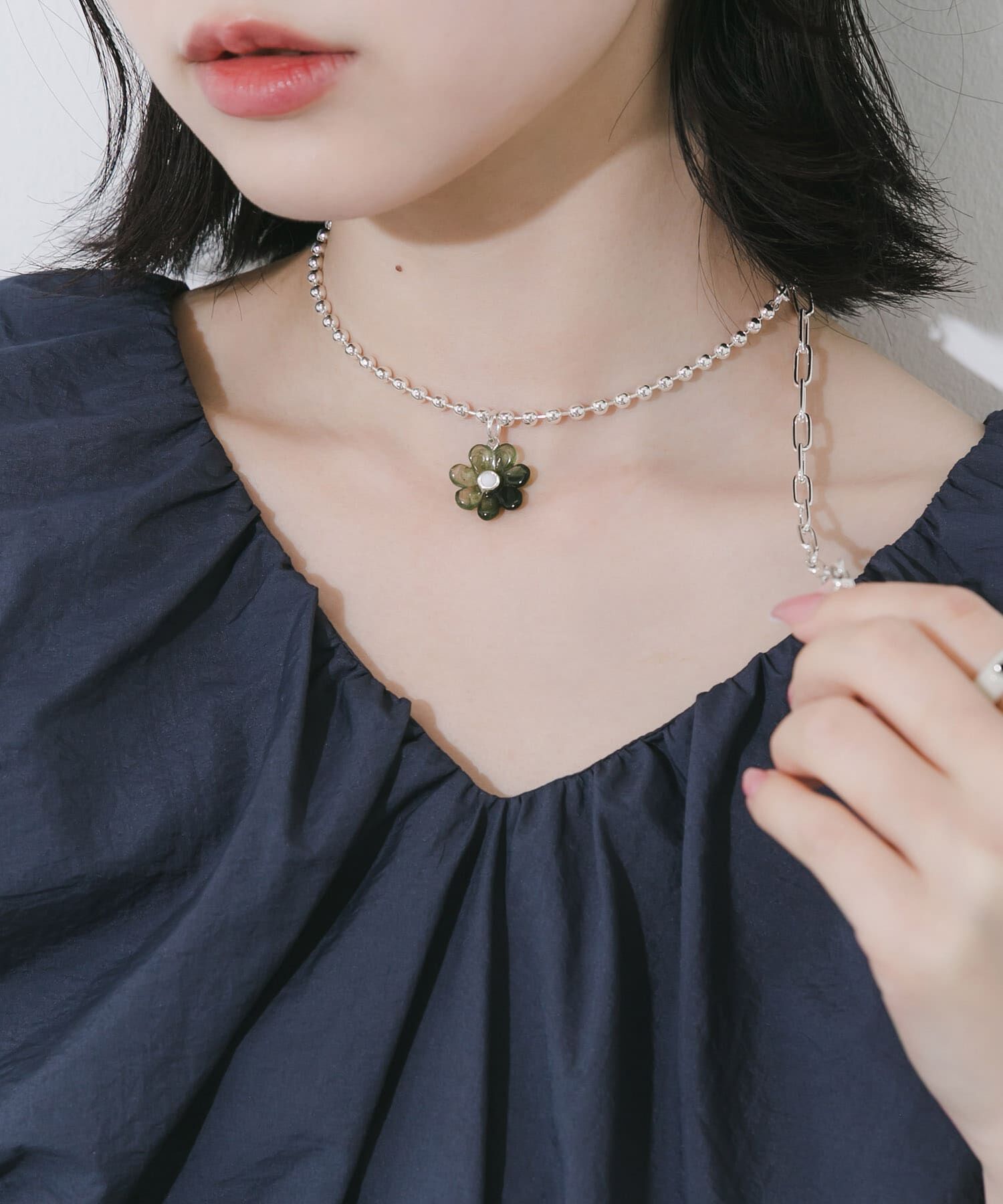 SMELLY「カラーフラワーマルチWAYネックレス」|ネックレス|