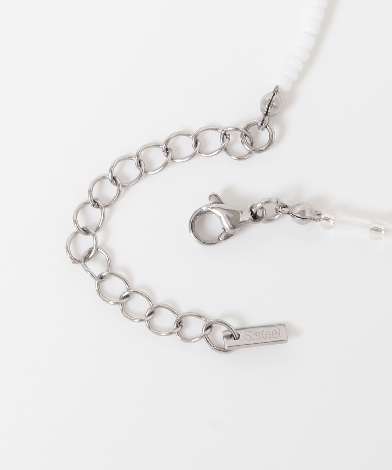 SMELLY「ステンレスホワイトビーズネックレス」|ネックレス|