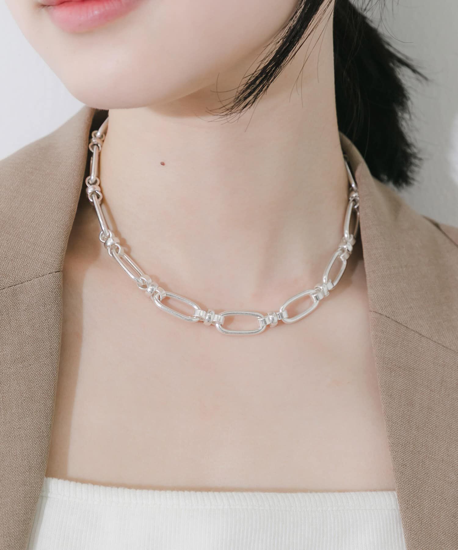 SMELLY「オーバルリンクボリュームチェーンネックレス」|ネックレス|