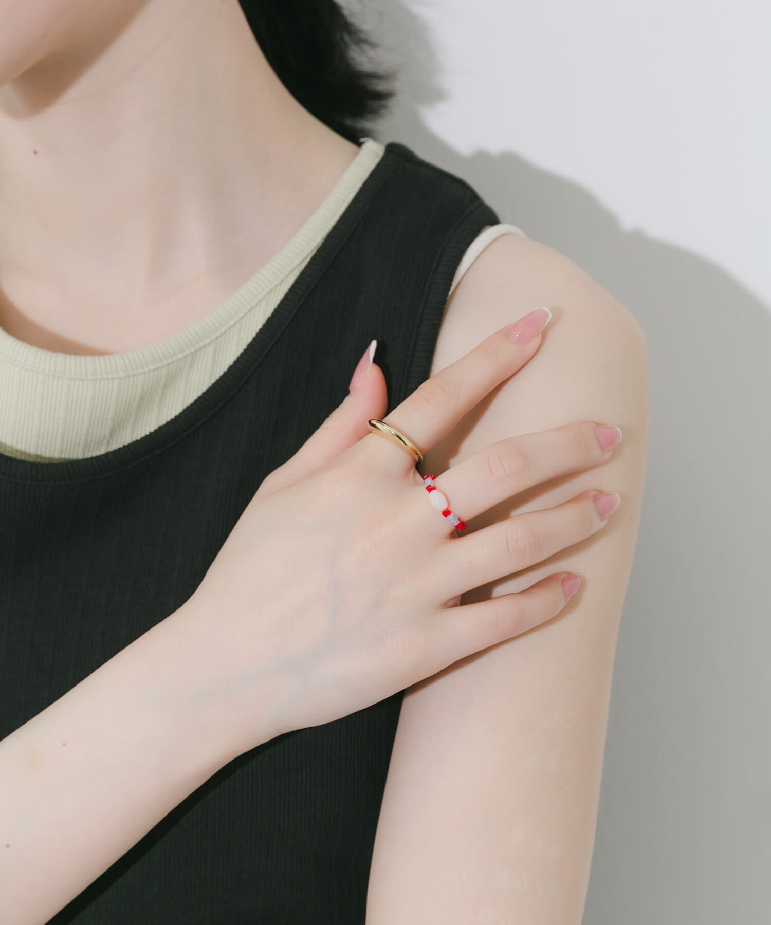 SMELLY「カラービーズ2セットリング」|リング|