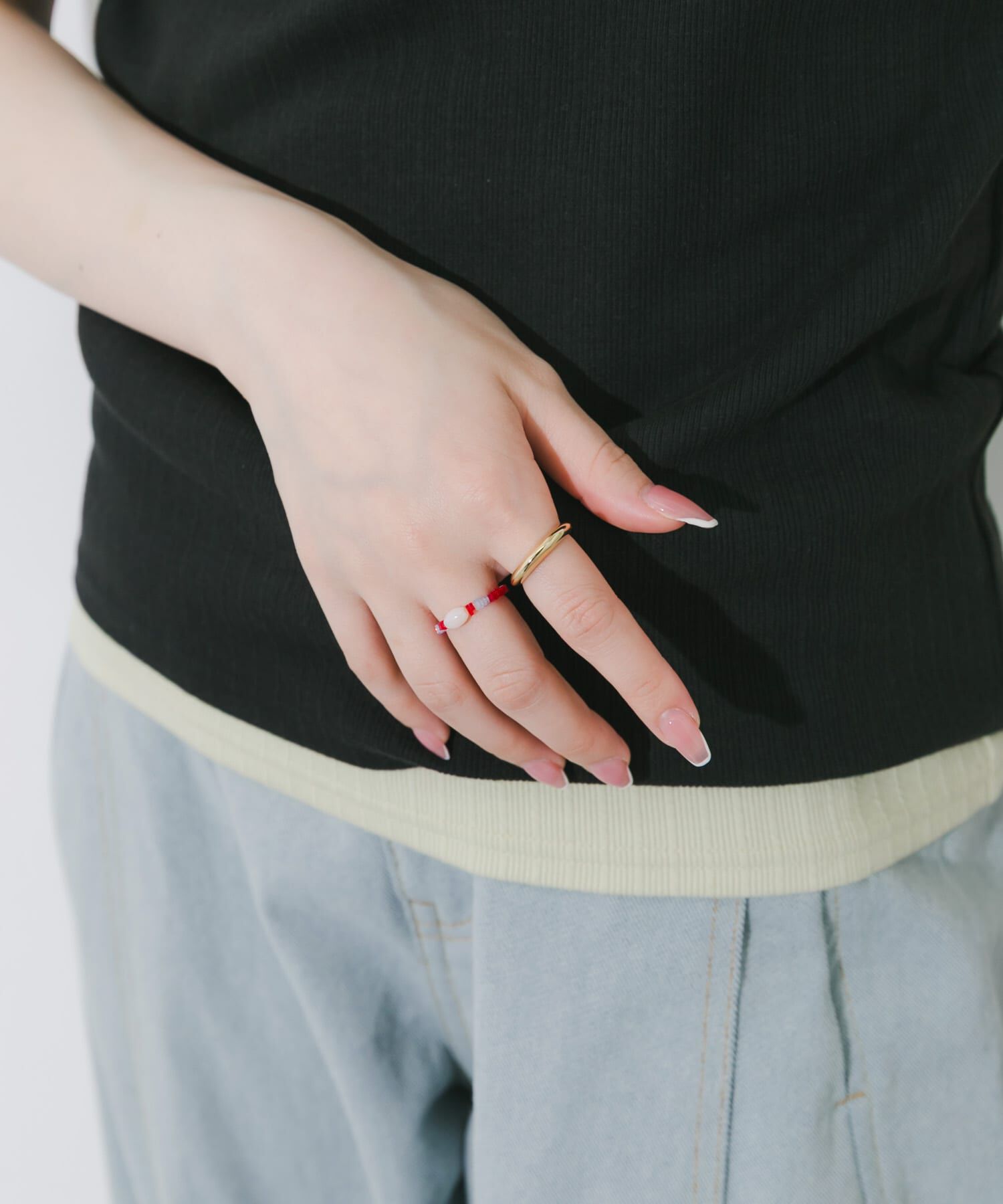 SMELLY「カラービーズ2セットリング」|リング|