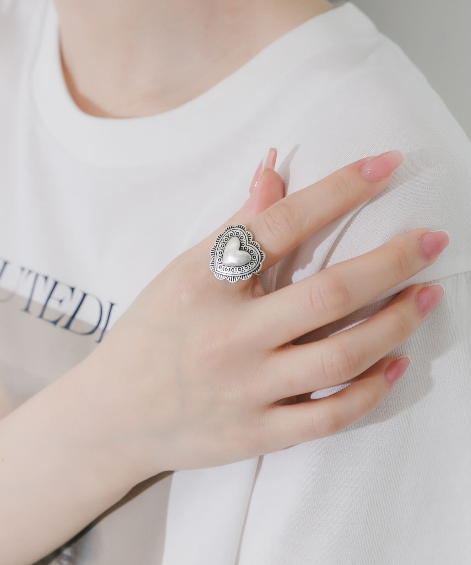 SMELLY「ヴィンテージライクハートコンチョリング」|リング|シルバー