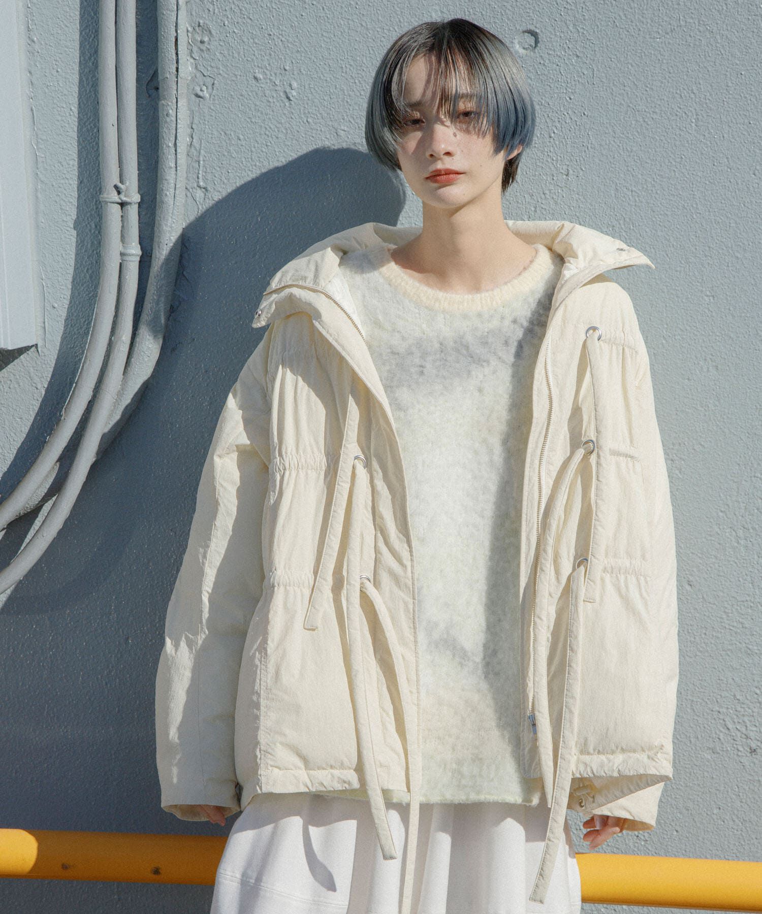  「フロントリボン中綿ジャケット」|ダウン|