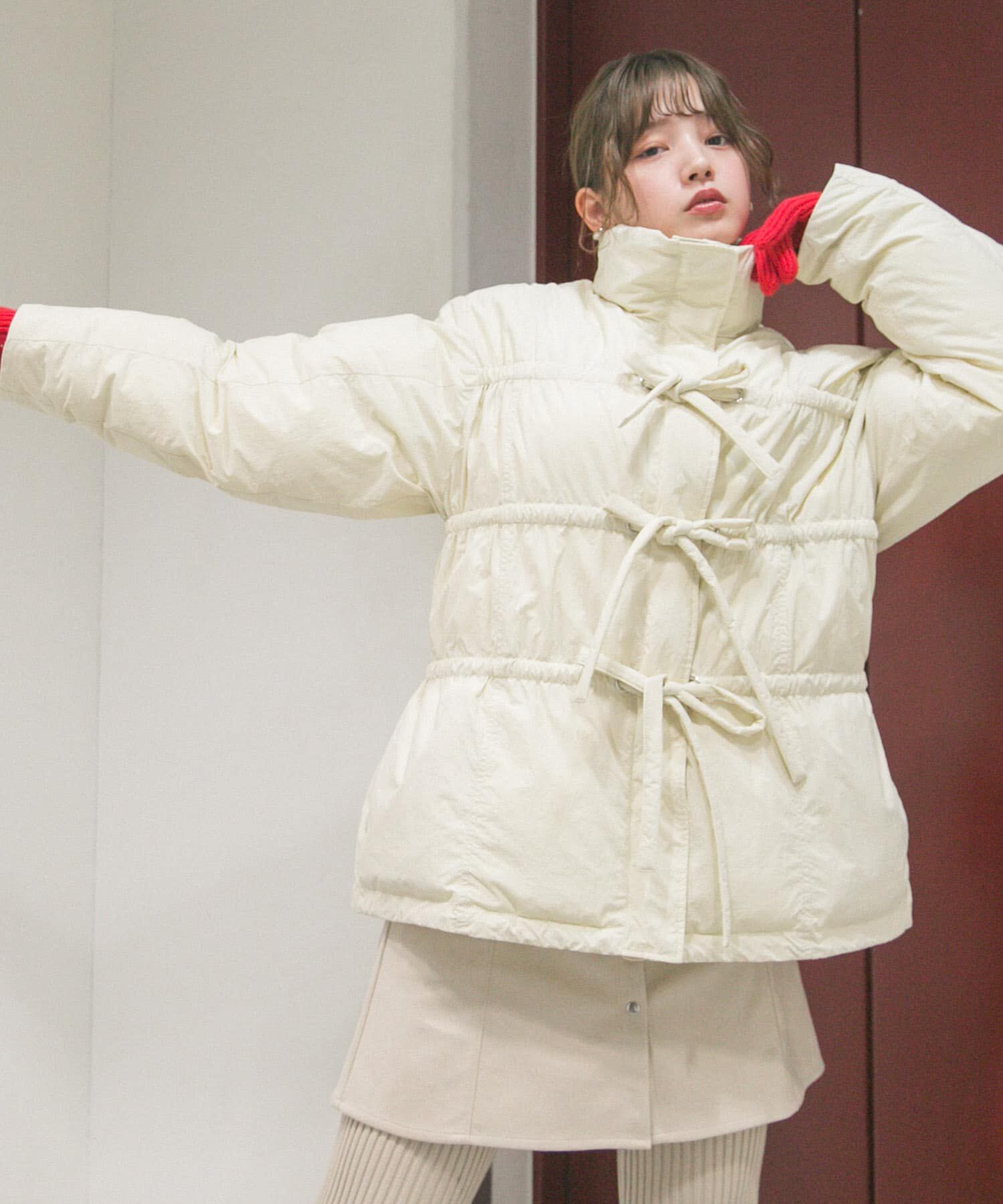  「フロントリボン中綿ジャケット」|ダウン|