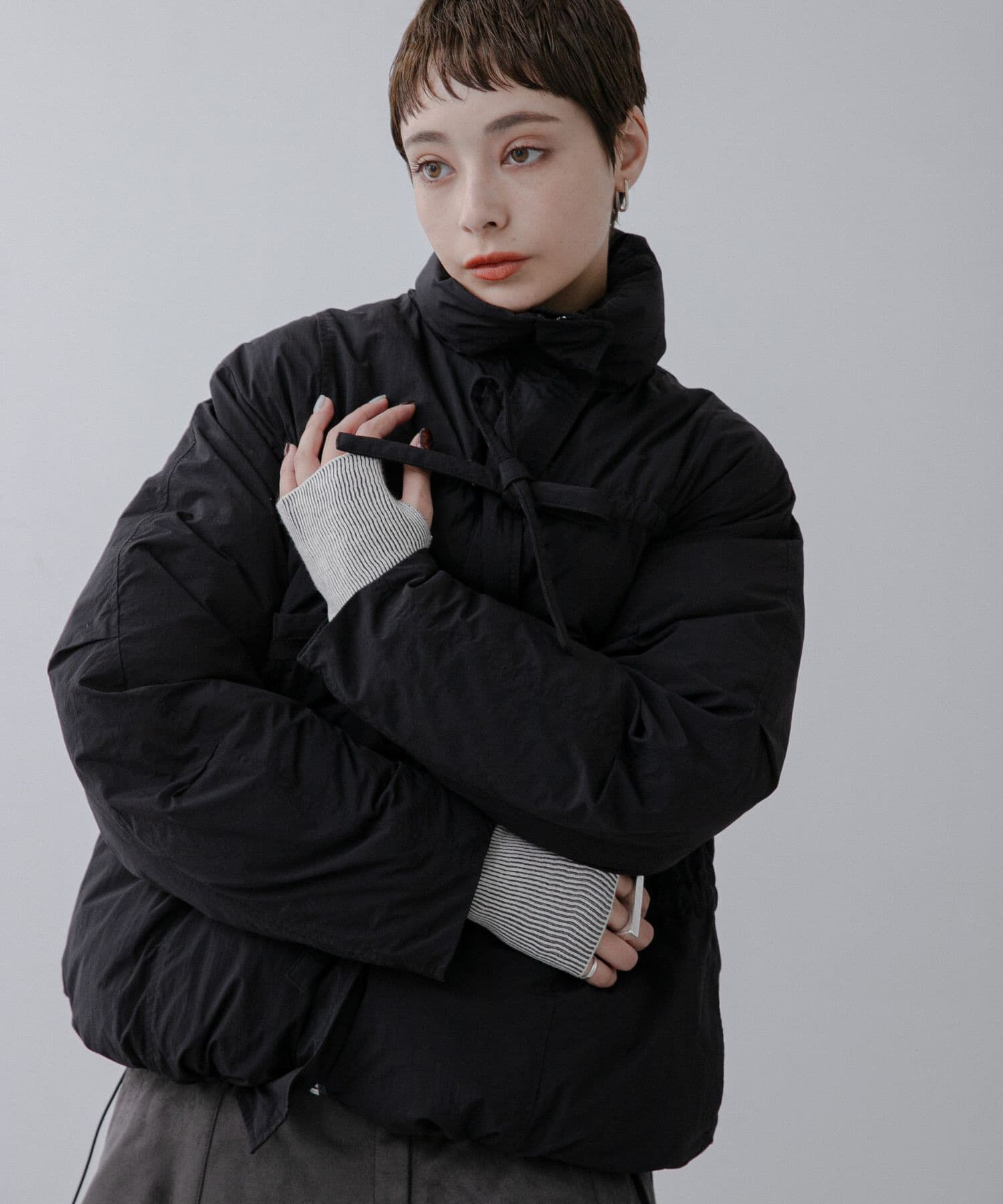  「フロントリボン中綿ジャケット」|ダウン|