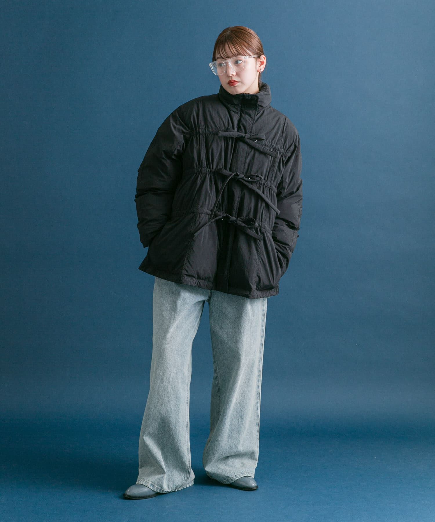  「フロントリボン中綿ジャケット」|ダウン|