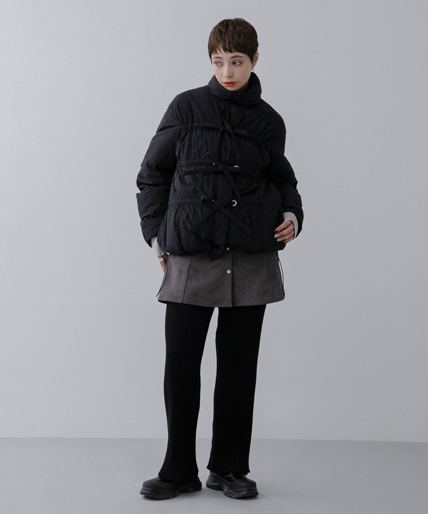  「フロントリボン中綿ジャケット」|ダウン|