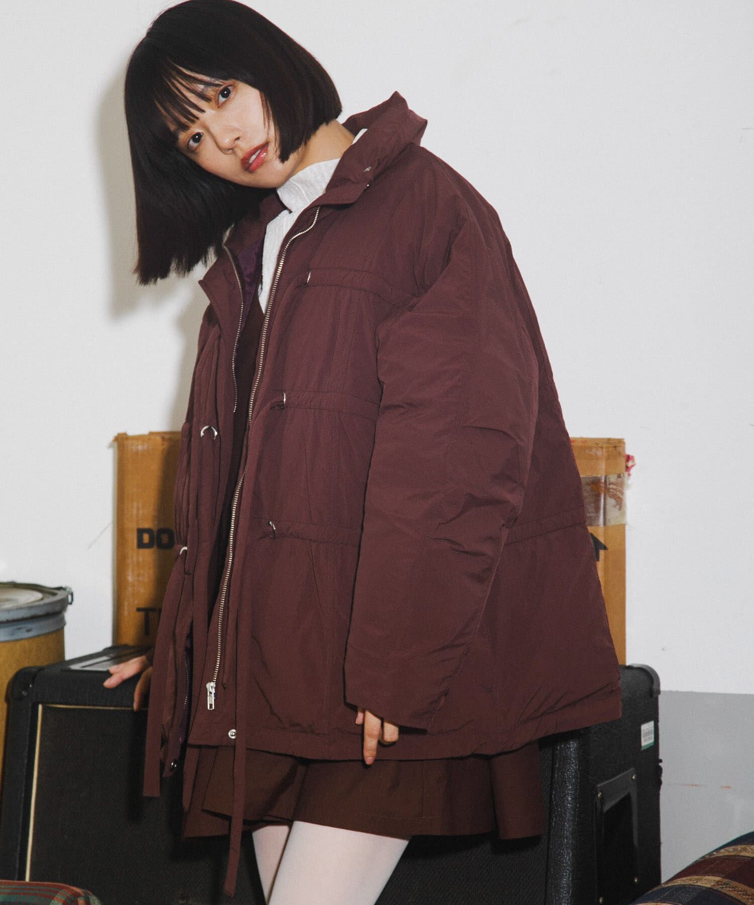  「フロントリボン中綿ジャケット」|ダウン|