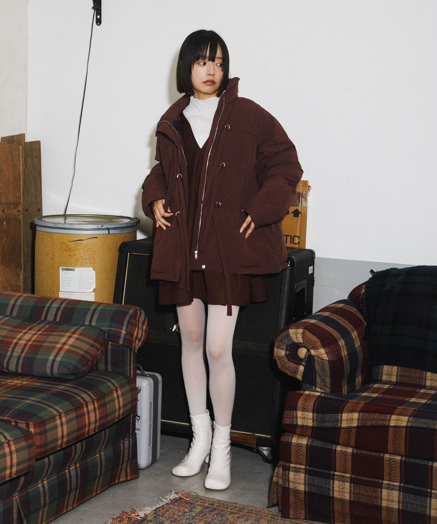  「フロントリボン中綿ジャケット」|ダウン|