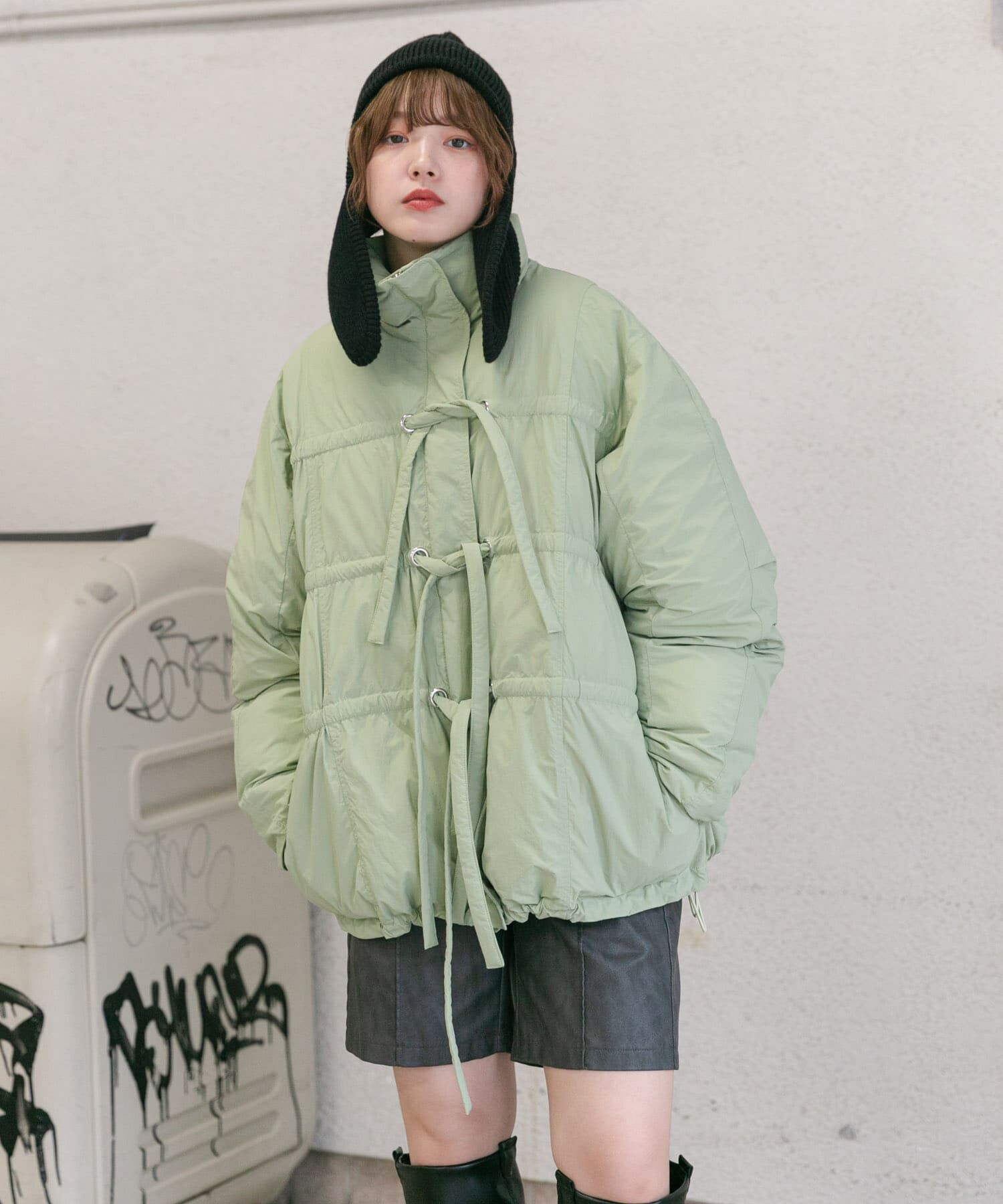  「ロングイヤーフラップニットキャップ」|ニット帽|