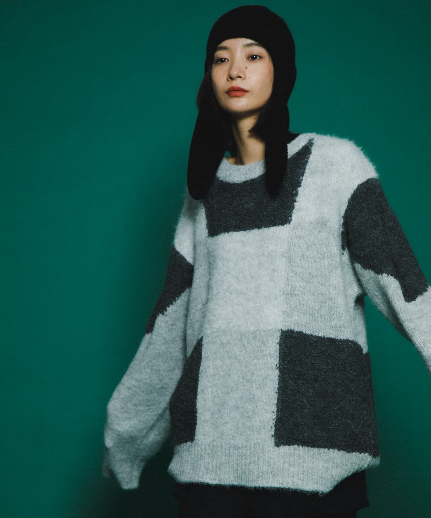  「ロングイヤーフラップニットキャップ」|ニット帽|