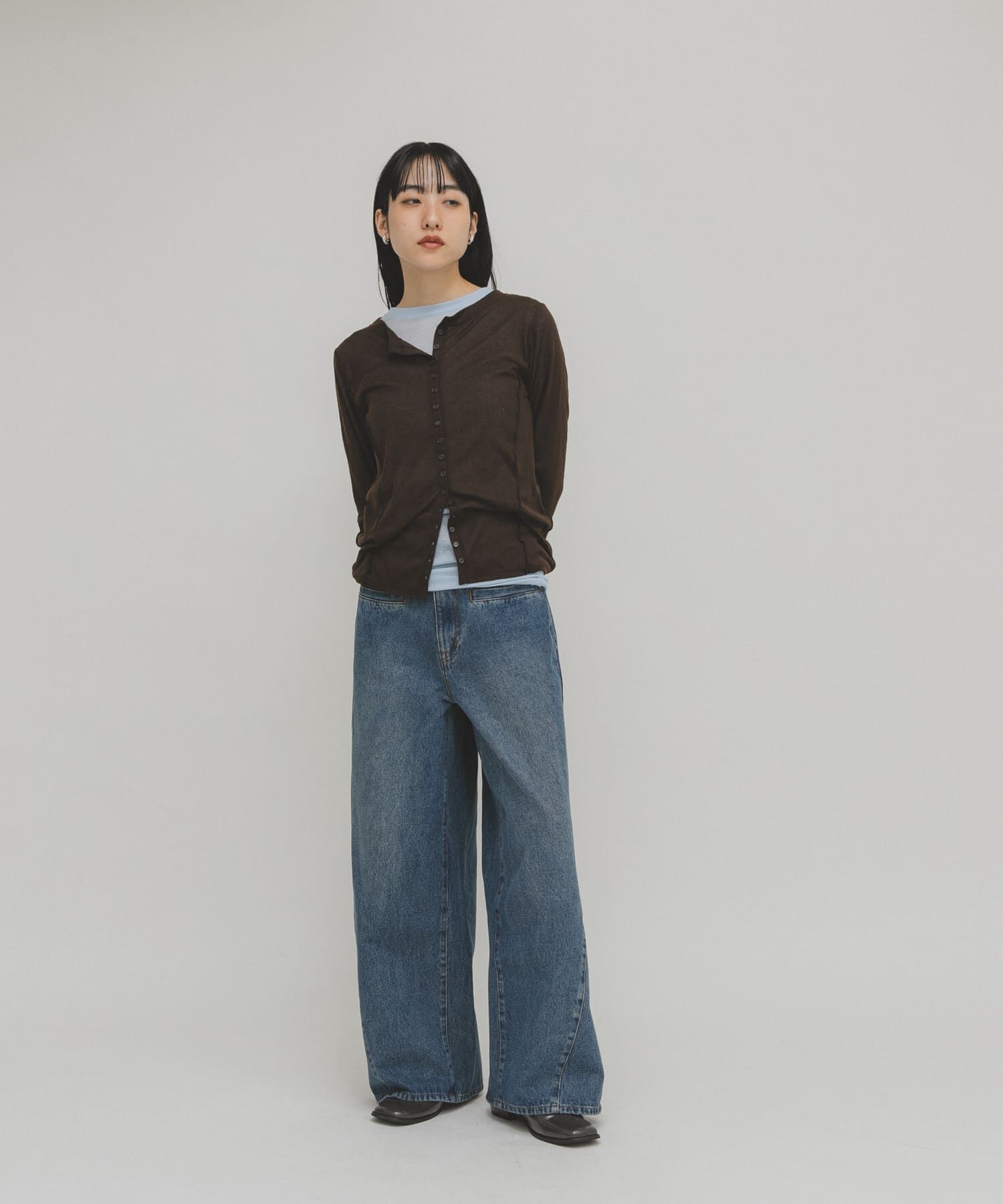  「バイカラーレイヤードカットソー」|Tシャツ・カットソー|