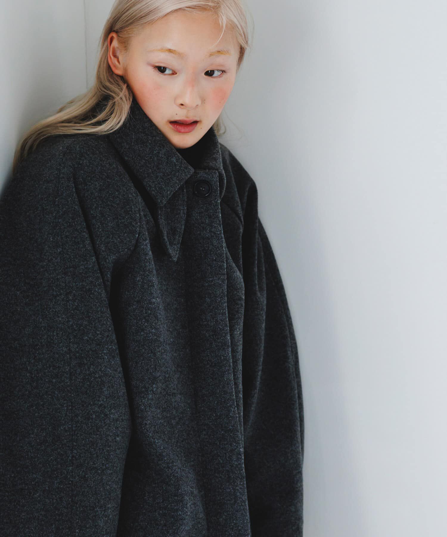  「ステンカラーコクーンロングコート」|ステンカラーコート|