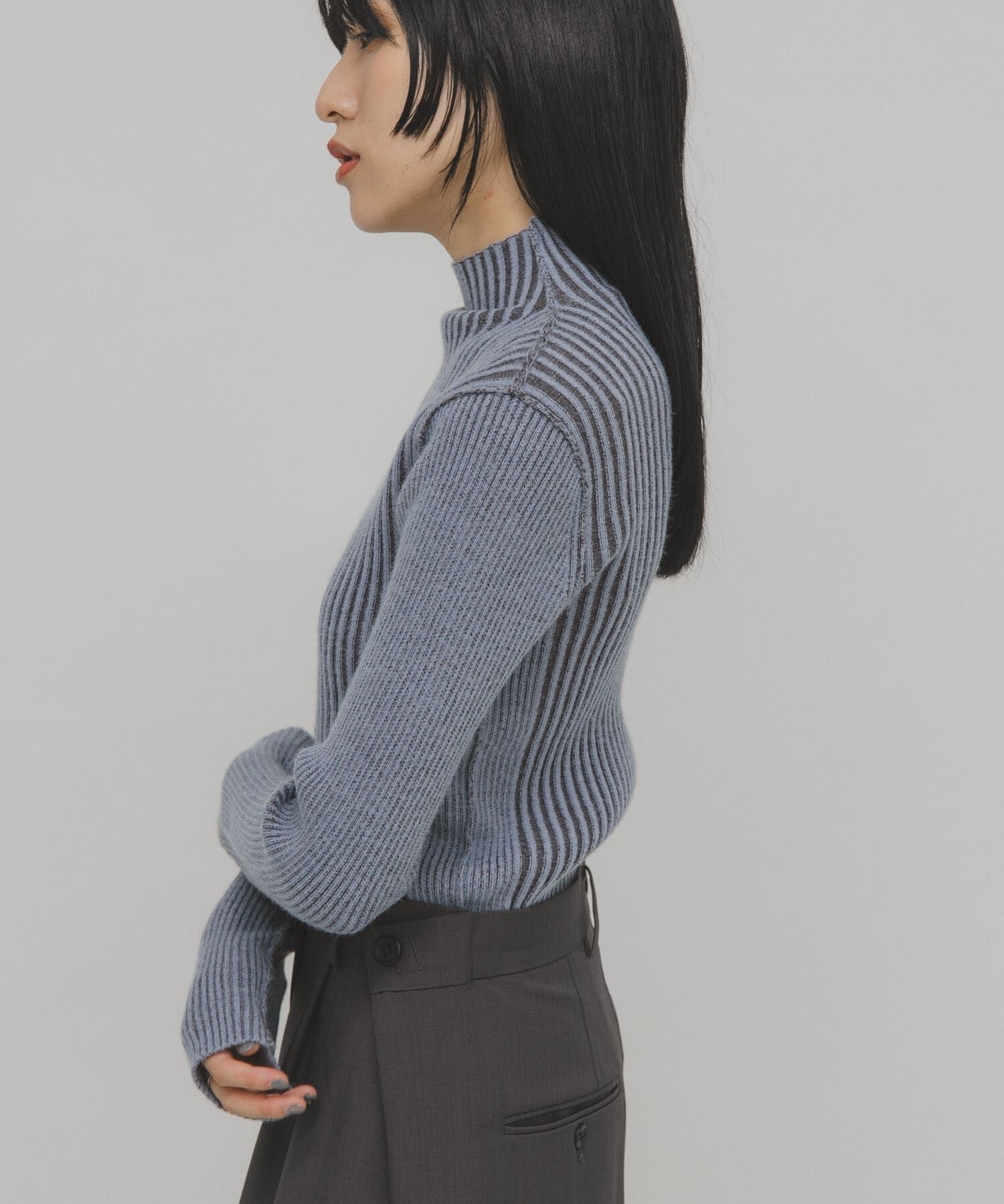  「illi　ランダムRIBハイネックニット」|ニット・セーター|