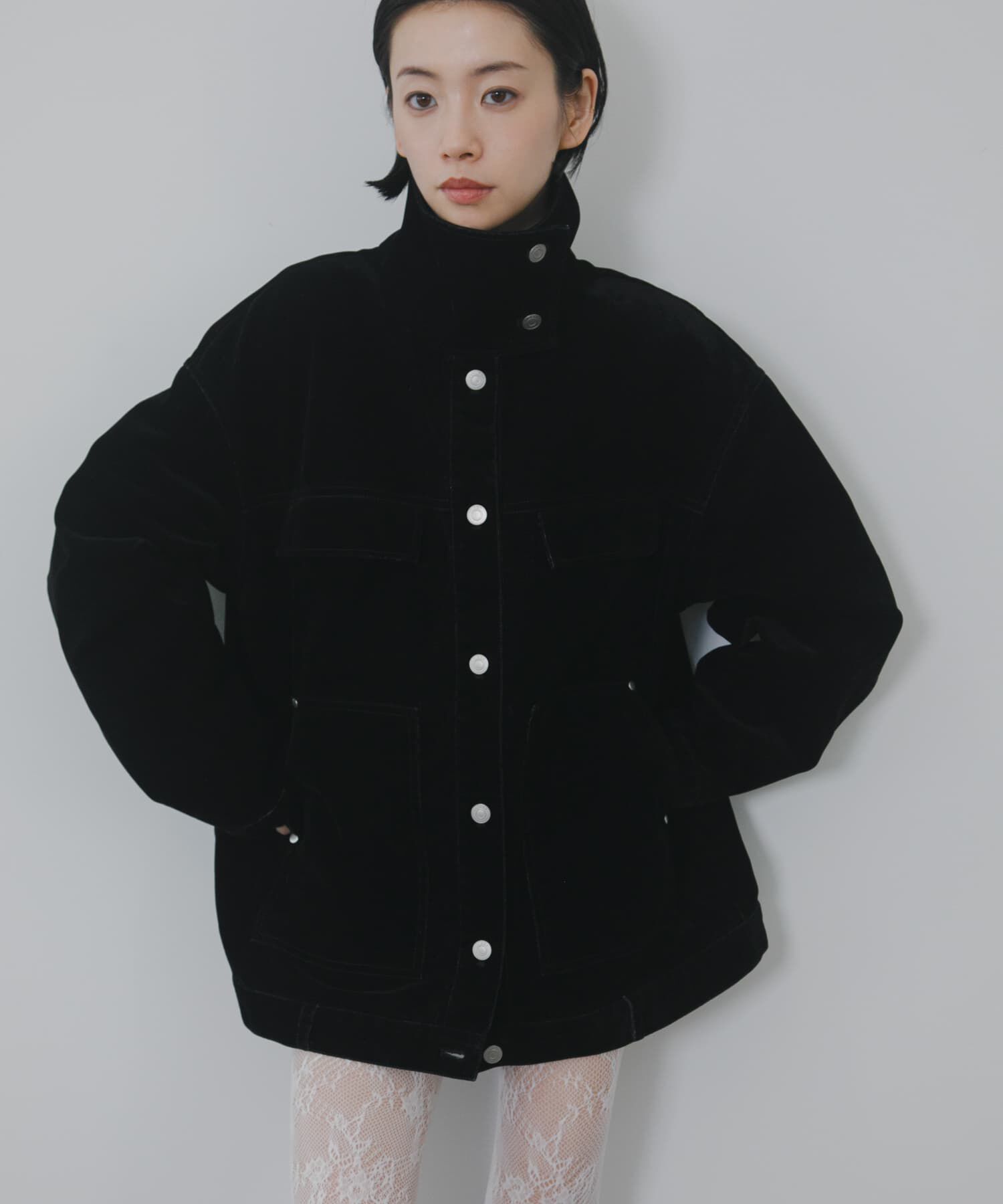  「ハイネックデニムブルゾン」|ブルゾン・スタジャン|