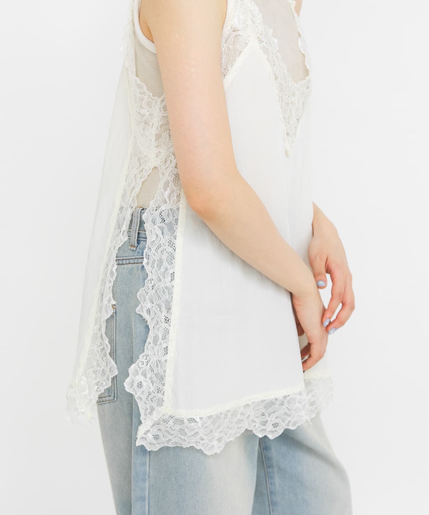  「『一部WEB限定カラー』ヴィンテージライクレースキャミソール」|キャミソール|