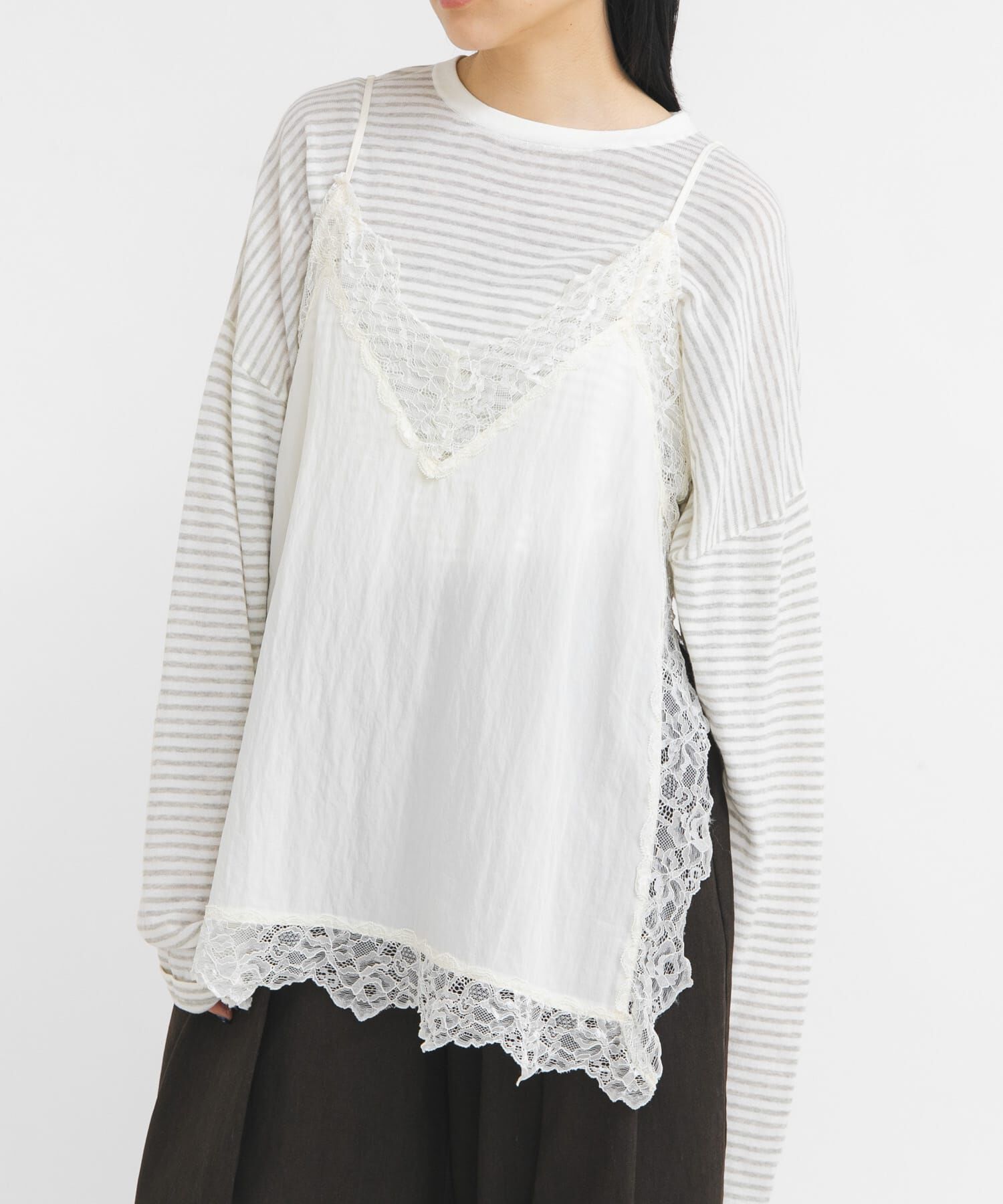  「『一部WEB限定カラー』ヴィンテージライクレースキャミソール」|キャミソール|