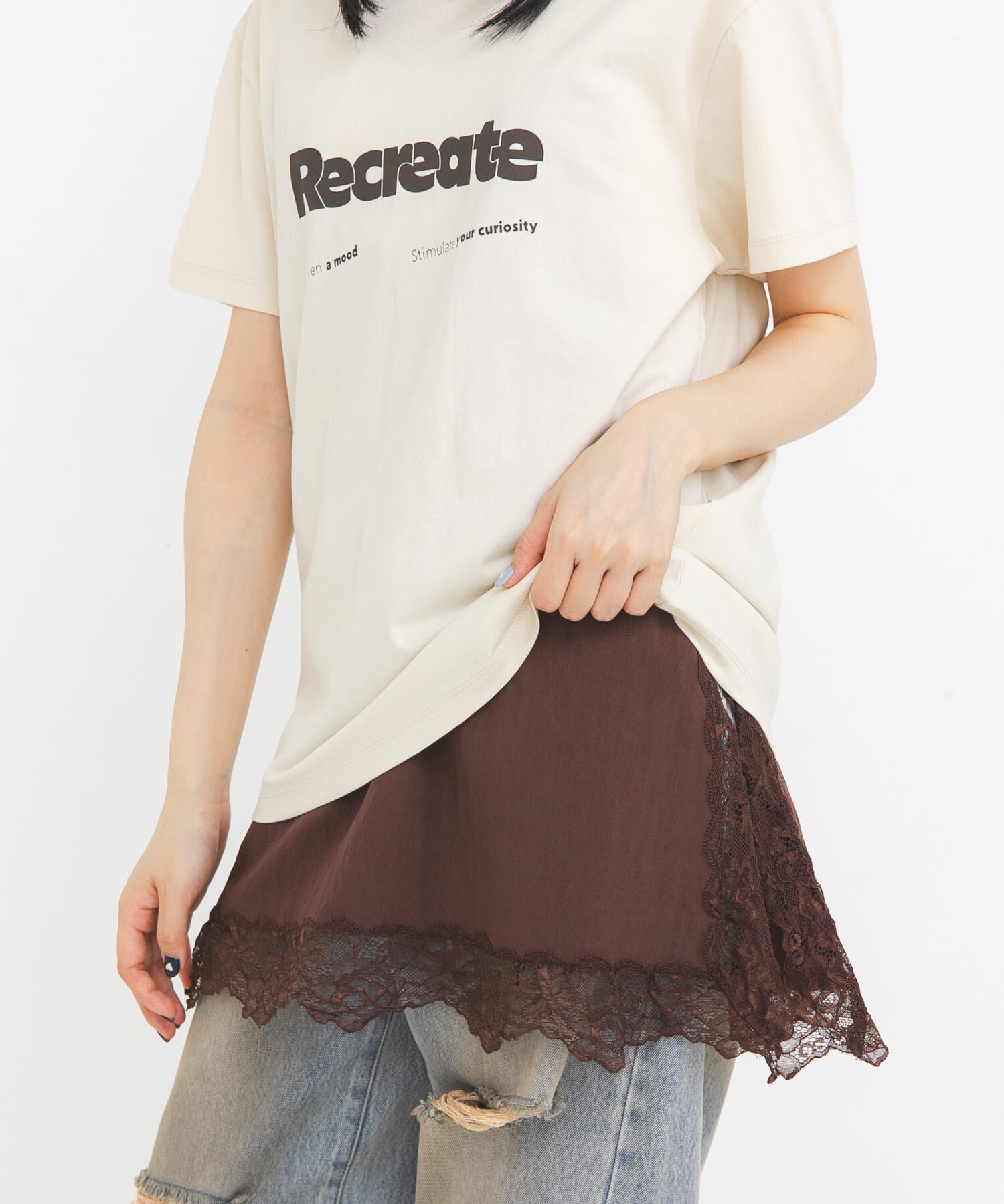  「『一部WEB限定カラー』ヴィンテージライクレースキャミソール」|キャミソール|ブラウン