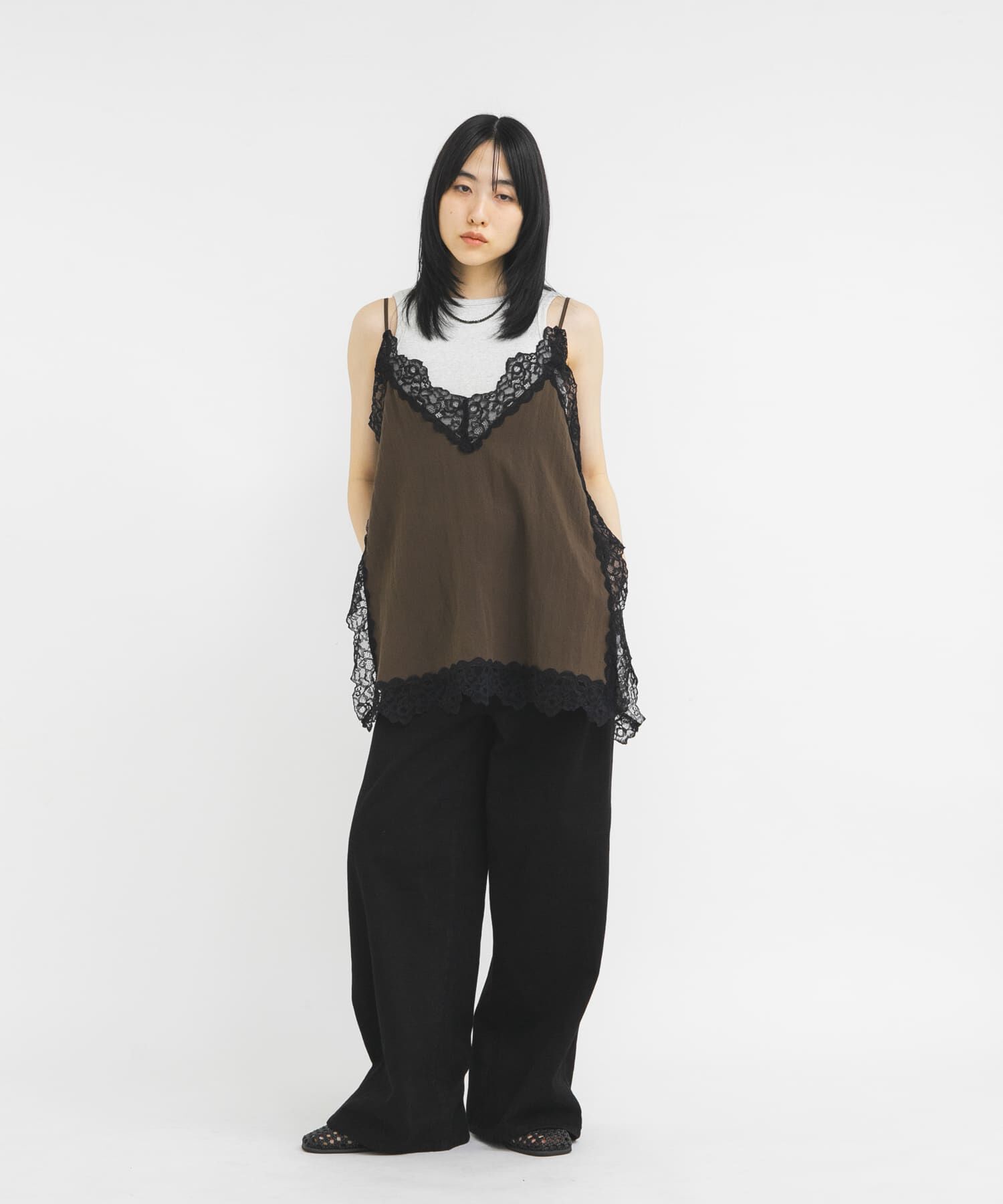  「『一部WEB限定カラー』ヴィンテージライクレースキャミソール」|キャミソール|