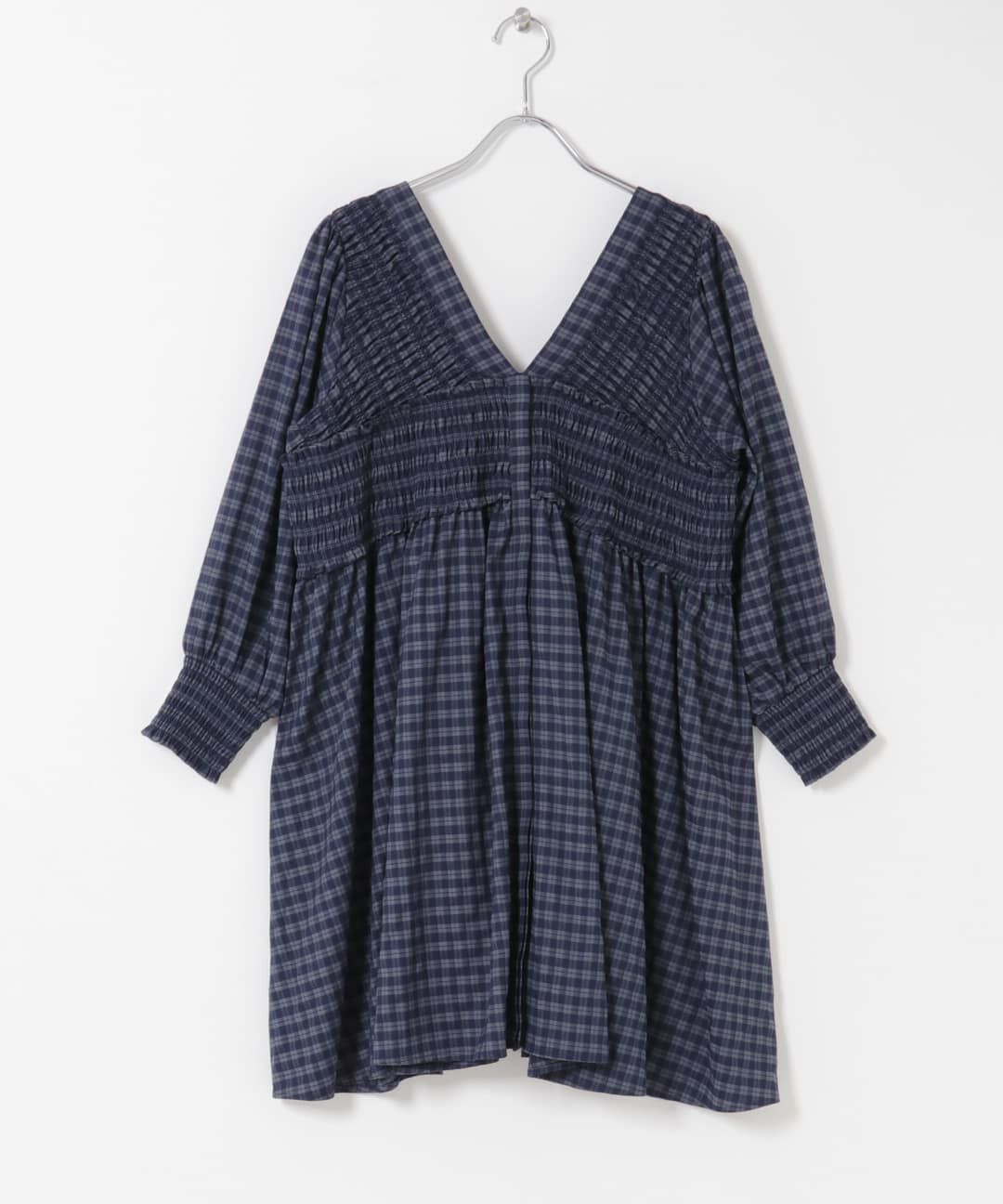  「2WAYシャーリングチェックミニワンピース」|ワンピース|