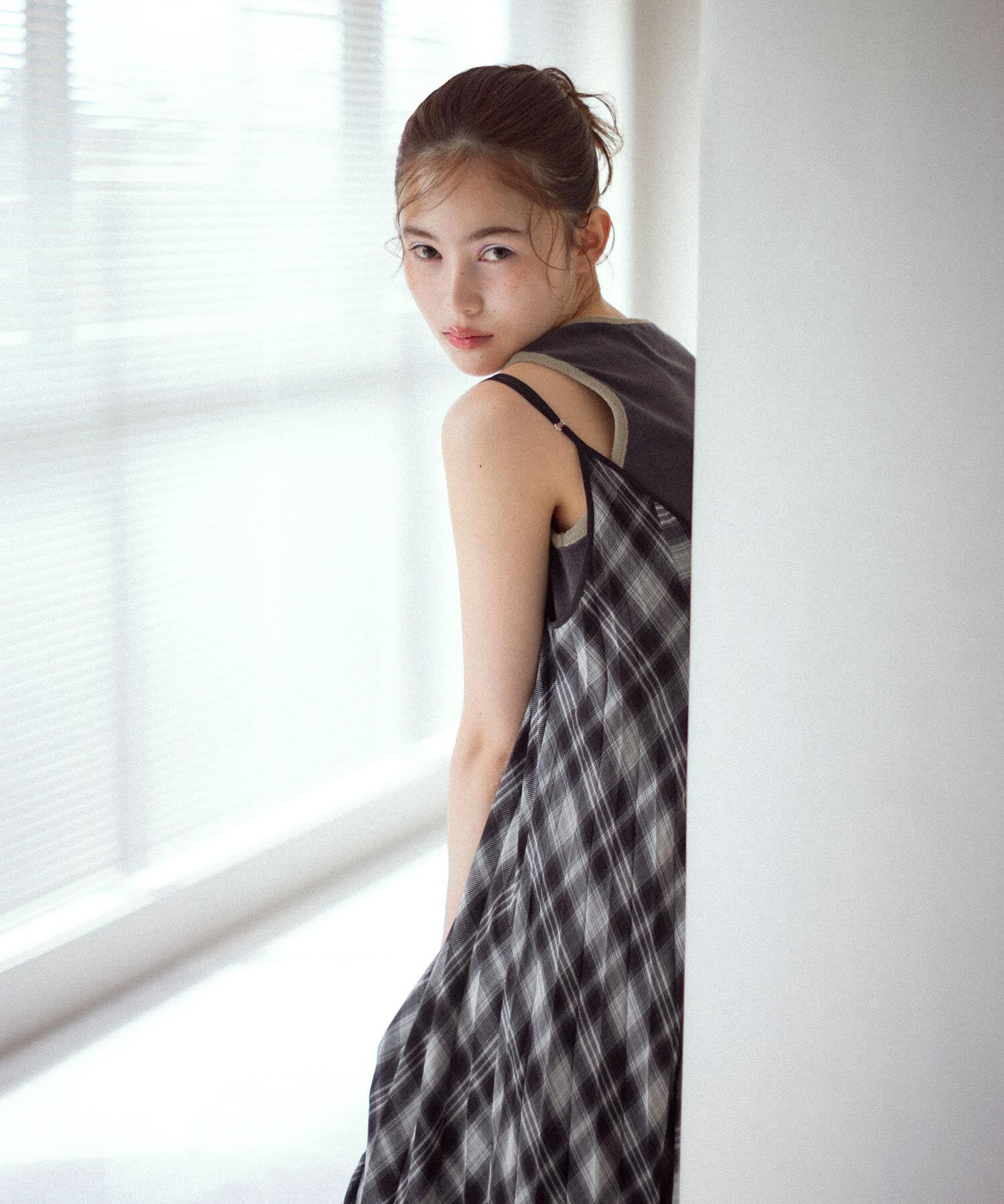  「チェックプリーツキャミワンピース」|その他|