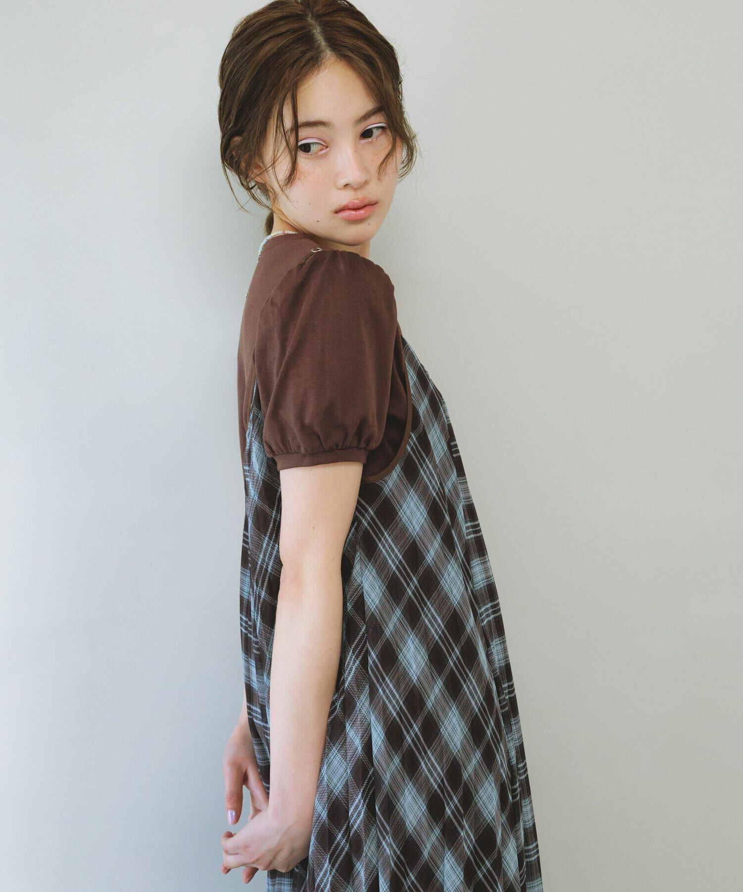  「チェックプリーツキャミワンピース」|その他|