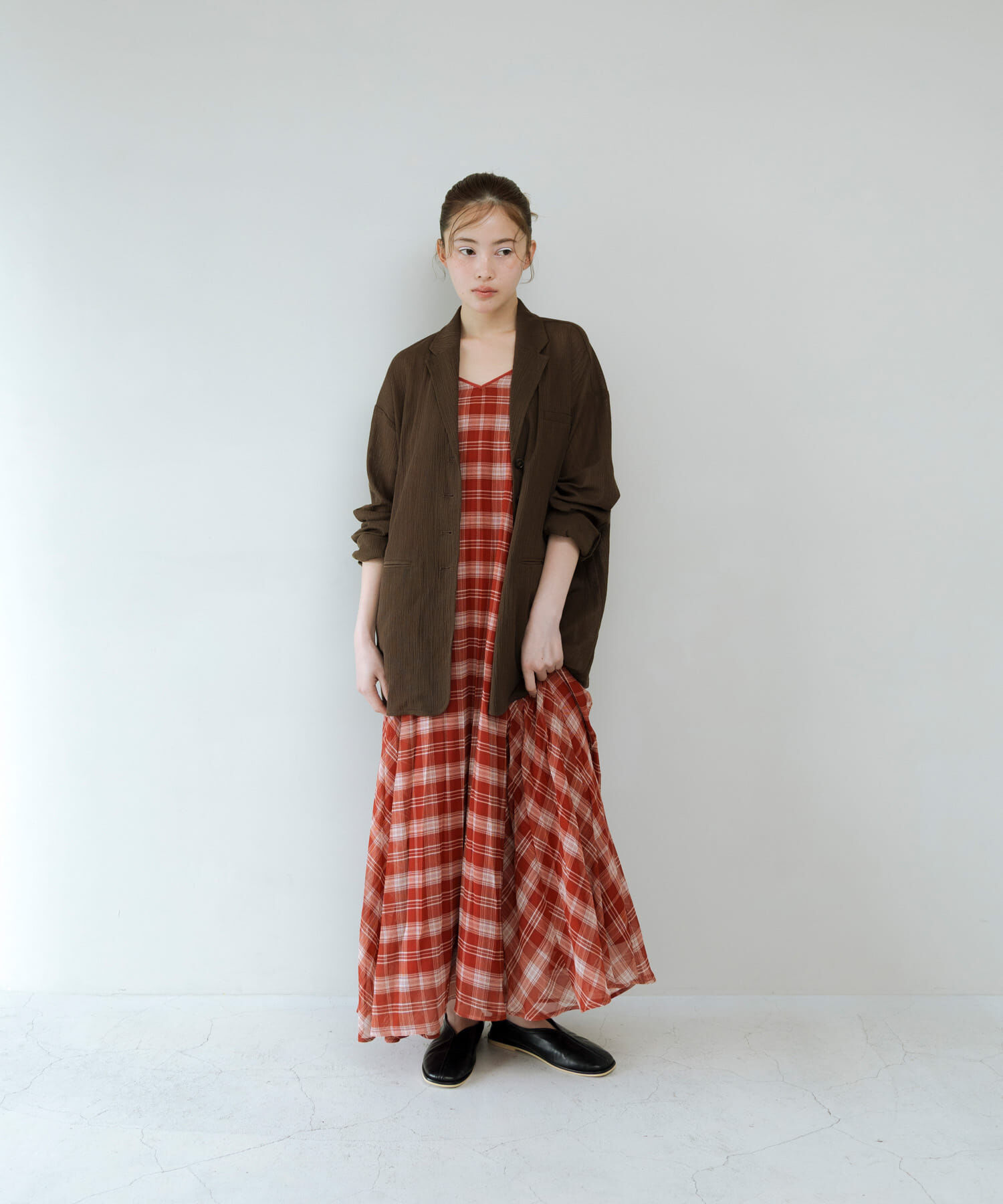  「チェックプリーツキャミワンピース」|その他|