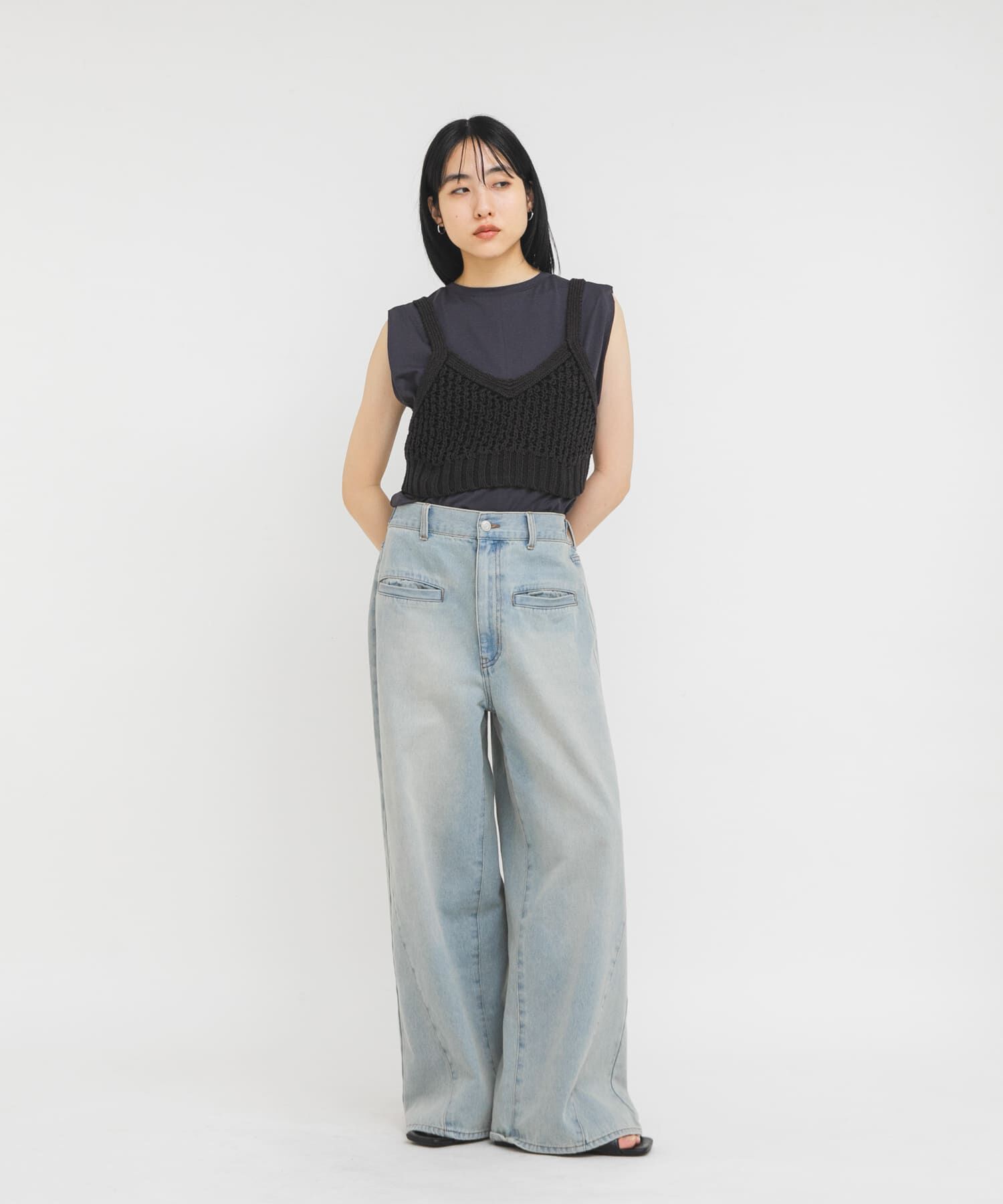  「WIDEレッグアジャストデニム」|デニム|