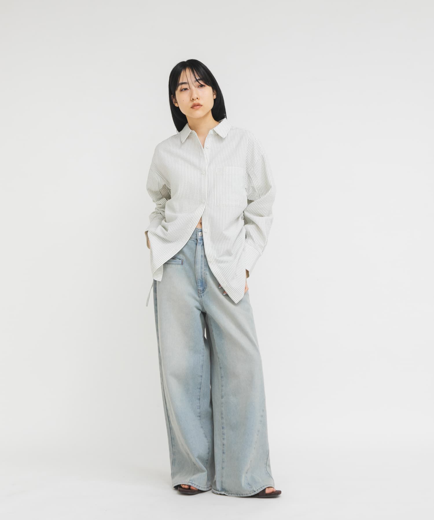  「WIDEレッグアジャストデニム」|デニム|