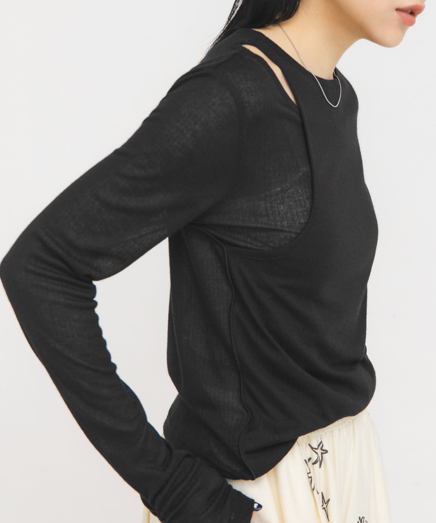  「アシメレイヤードTEE」|Tシャツ・カットソー|