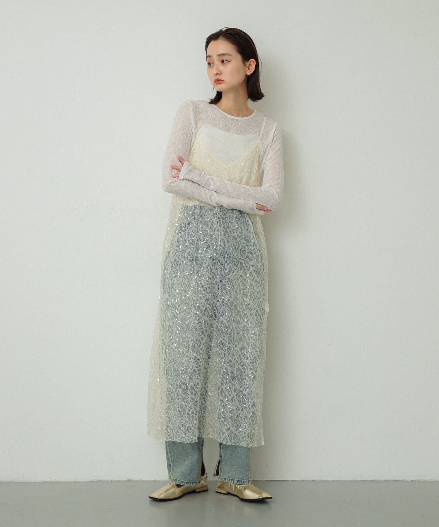 SENSE OF PLACE by URBAN RESEARCH「スパンコールキャミワンピース」|ワンピース|