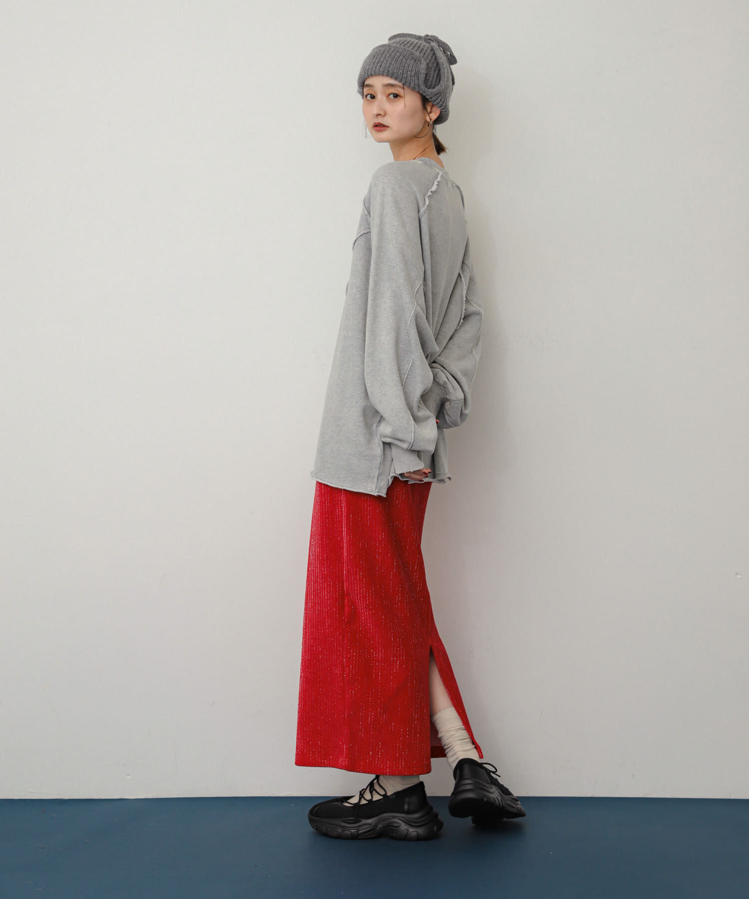 SENSE OF PLACE by URBAN RESEARCH「ラメカットコールナロースカート」|スカート|