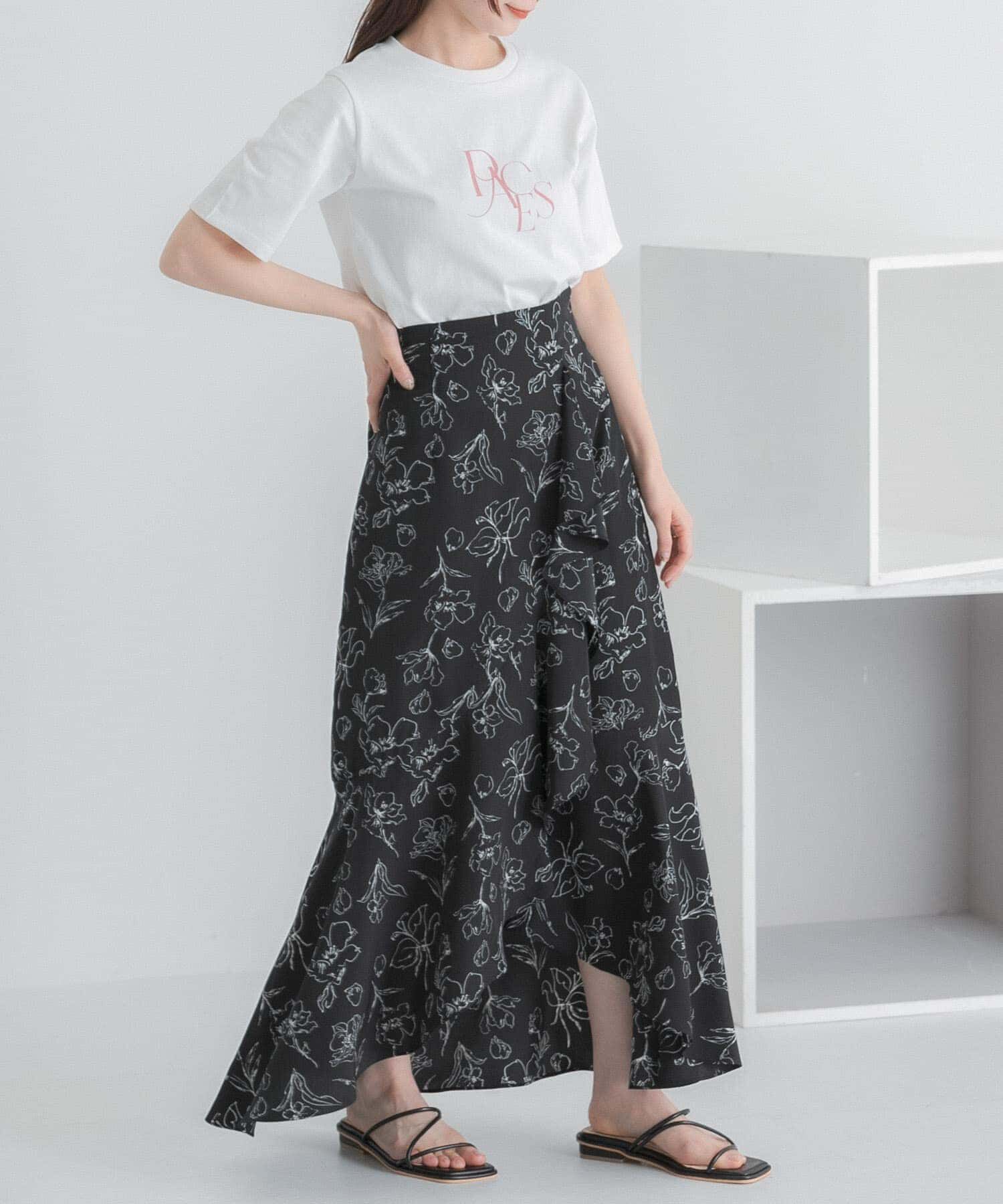 SENSE OF PLACE by URBAN RESEARCH「フラワープリントフリルスカート」|スカート|