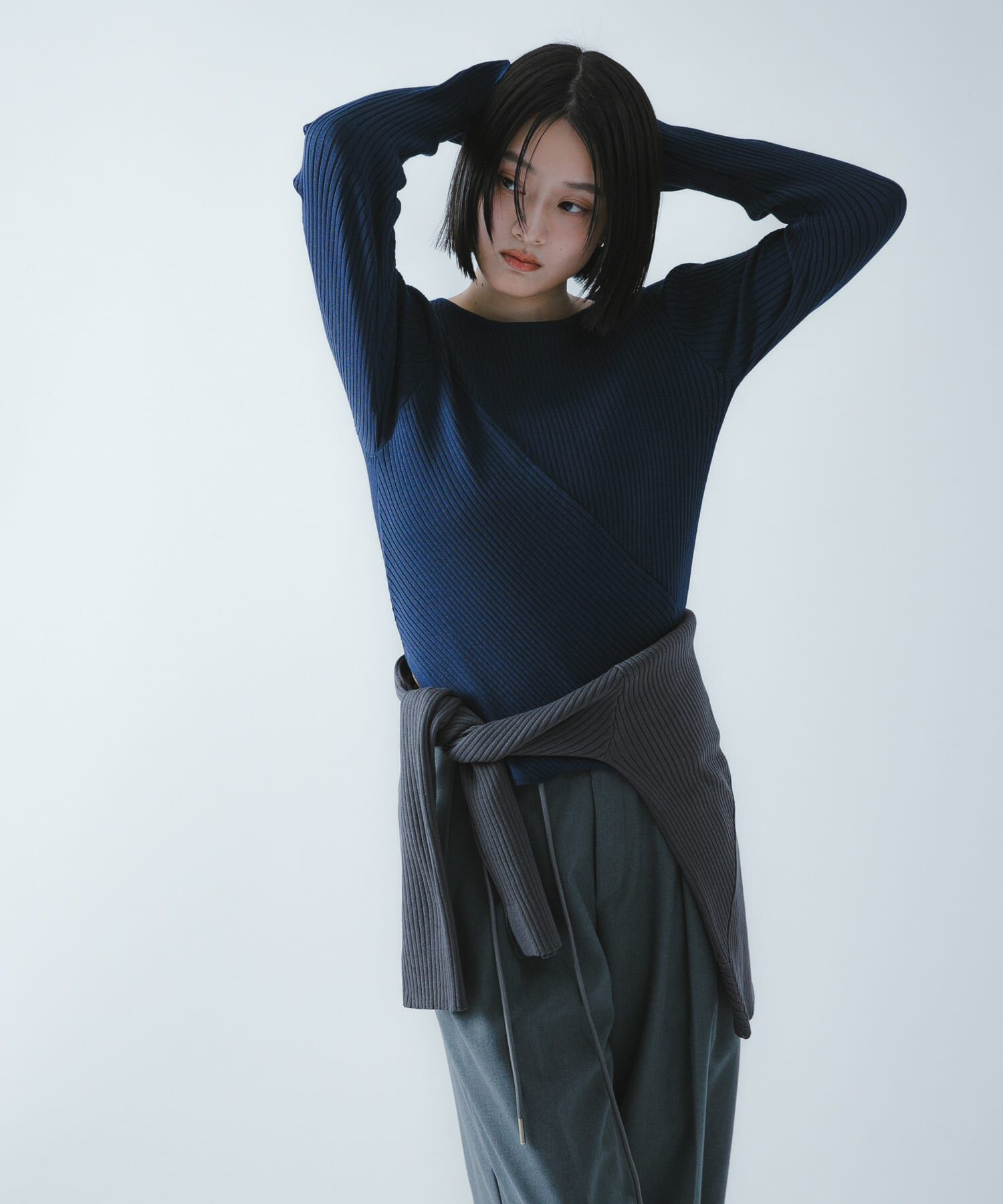 SENSE OF PLACE by URBAN RESEARCH「『洗濯可/防花粉』SKINProofアシメヘムボートネックセーター」|ニット・セーター|