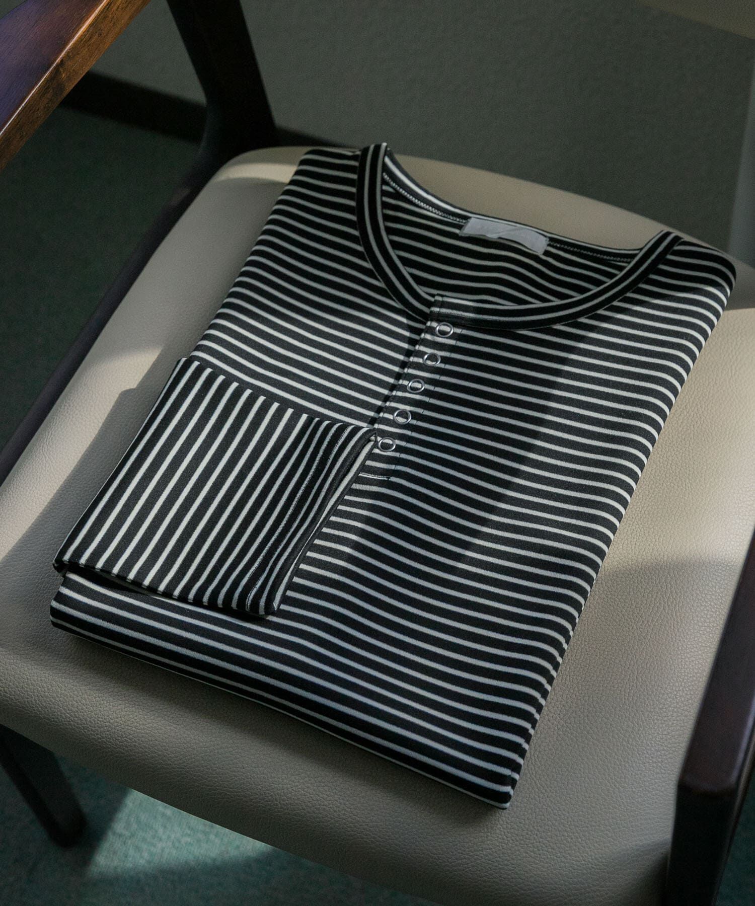 SENSE OF PLACE by URBAN RESEARCH「ボーダーヘンリーネックロングTシャツ」|Tシャツ・カットソー|