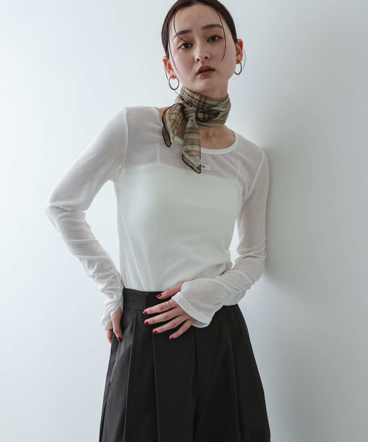 SENSE OF PLACE by URBAN RESEARCH「Uネックピスネームシアートップ」|Tシャツ・カットソー|オフホワイト