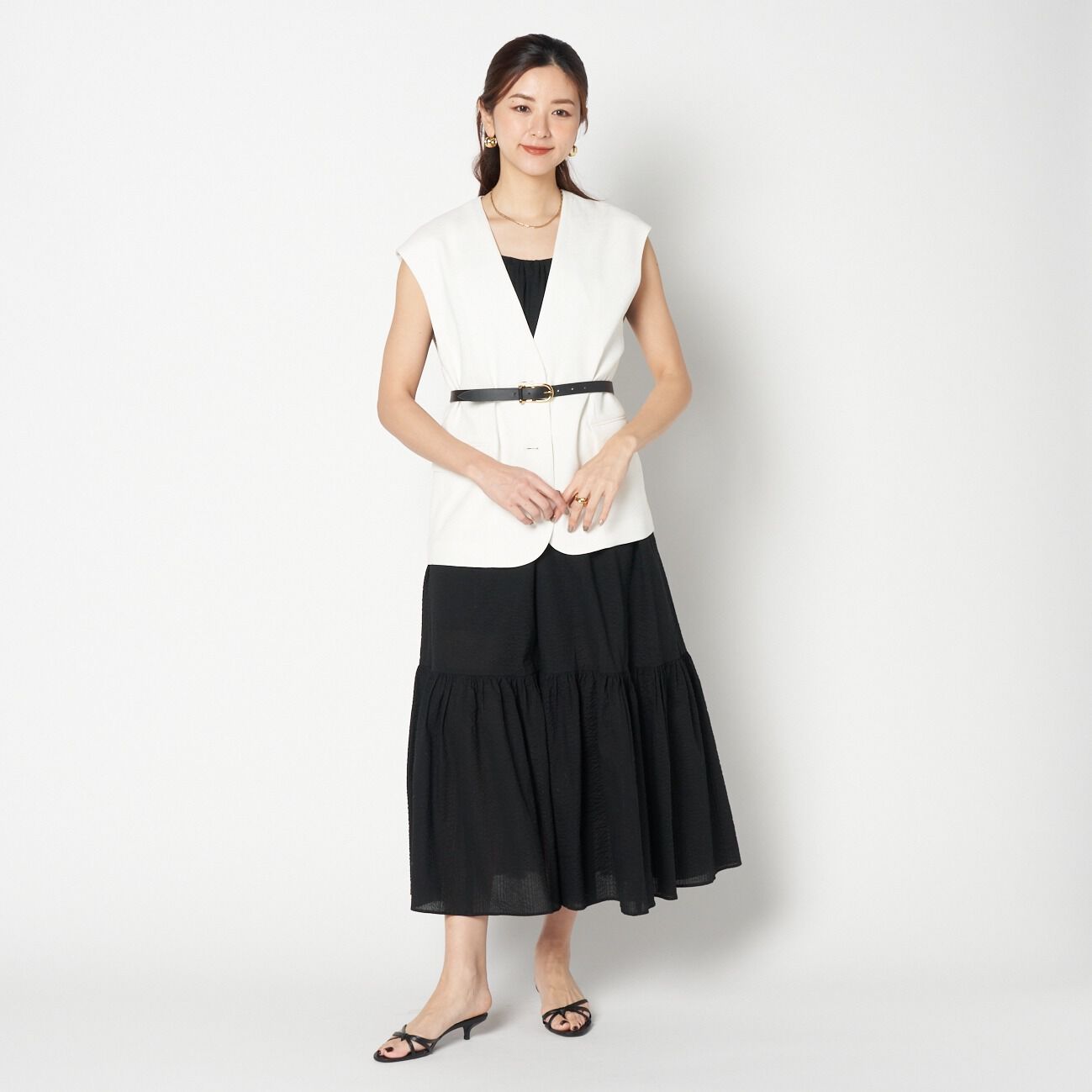 HELIOPOLE「HELIOPOLE FAUX LINEN BIG GILLET」|ベスト・ジレ|