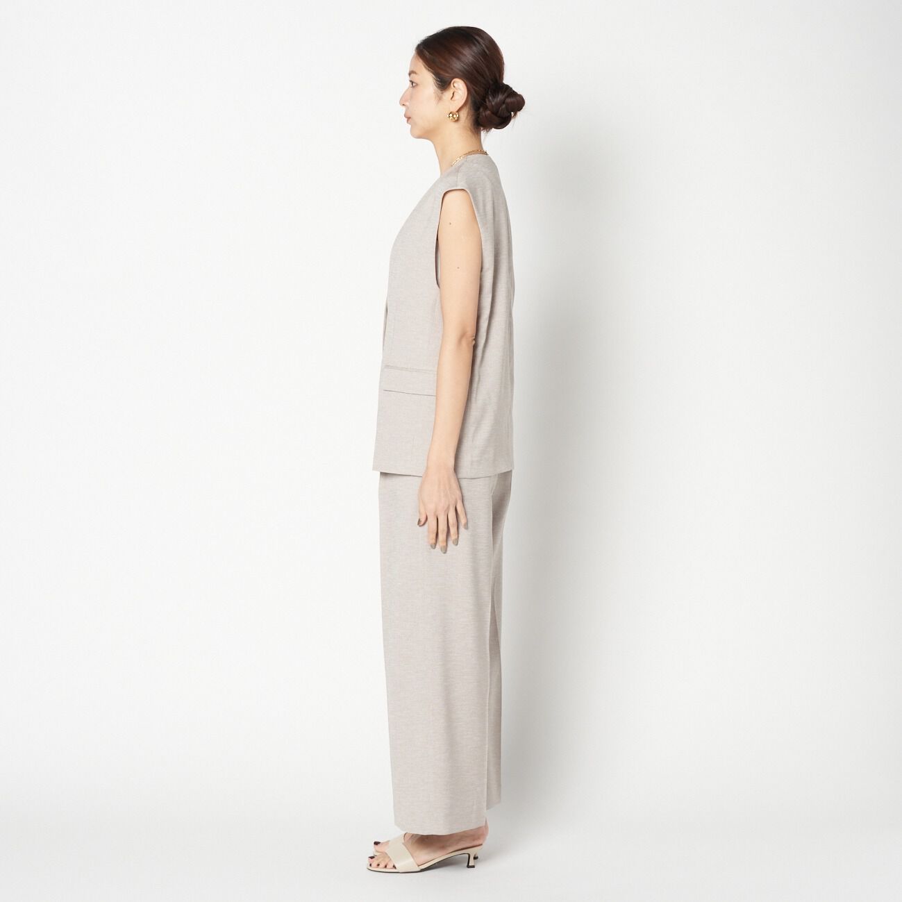 HELIOPOLE「HELIOPOLE FAUX LINEN BIG GILLET」|ベスト・ジレ|