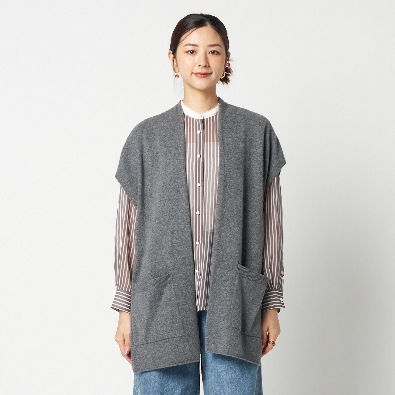 HELIOPOLE「HELIOPOLE WOOL CASHMERE 2 WAY GILET」|ニット・セーター|