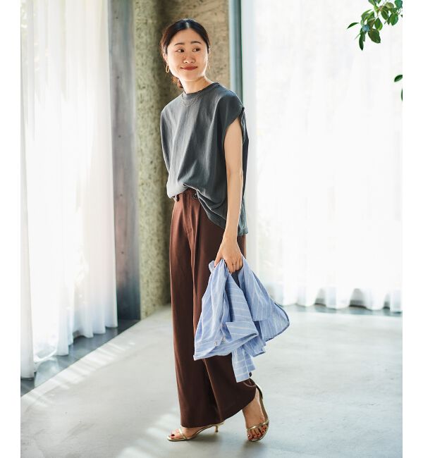 le.coeur blanc「リネンライクツイルワイドパンツ」|その他|