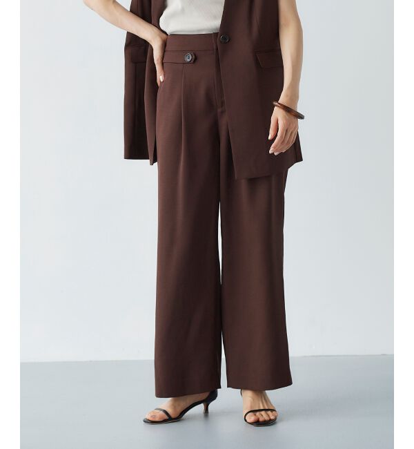 le.coeur blanc「リネンライクツイルワイドパンツ」|その他|