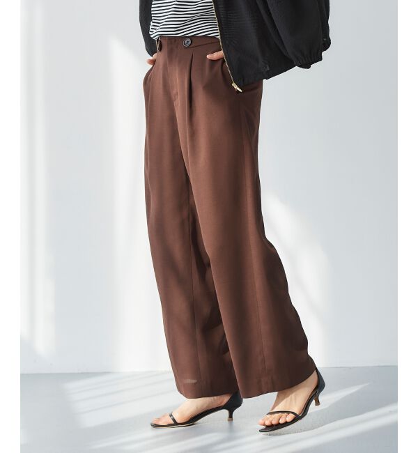 le.coeur blanc「リネンライクツイルワイドパンツ」|その他|