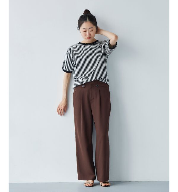 le.coeur blanc「リネンライクツイルワイドパンツ」|その他|