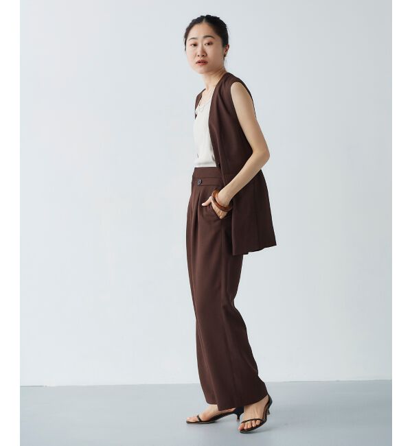 le.coeur blanc「リネンライクツイルワイドパンツ」|その他|