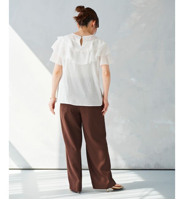 le.coeur blanc「リネンライクツイルワイドパンツ」|その他|