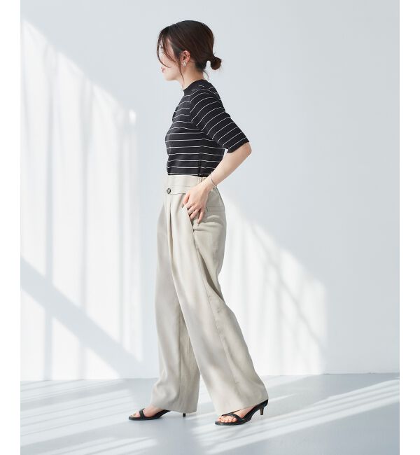 le.coeur blanc「リネンライクツイルワイドパンツ」|その他|