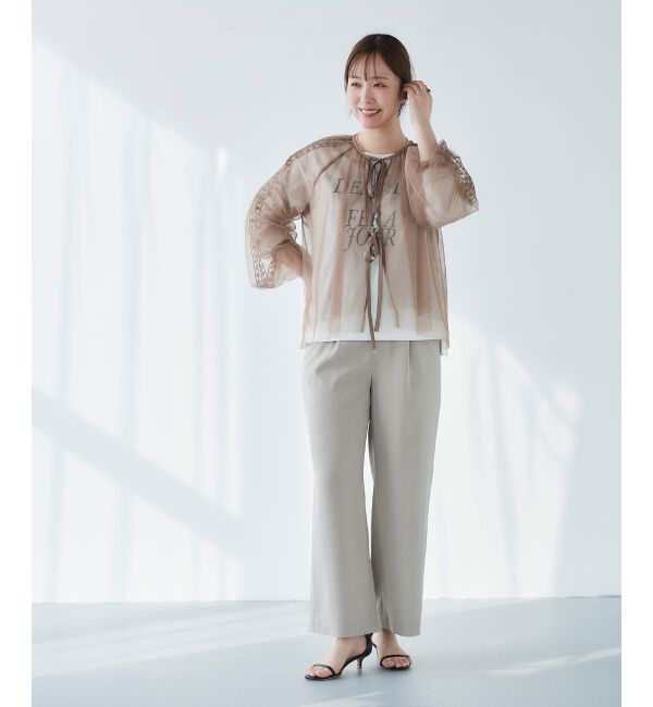 le.coeur blanc「リネンライクツイルワイドパンツ」|その他|