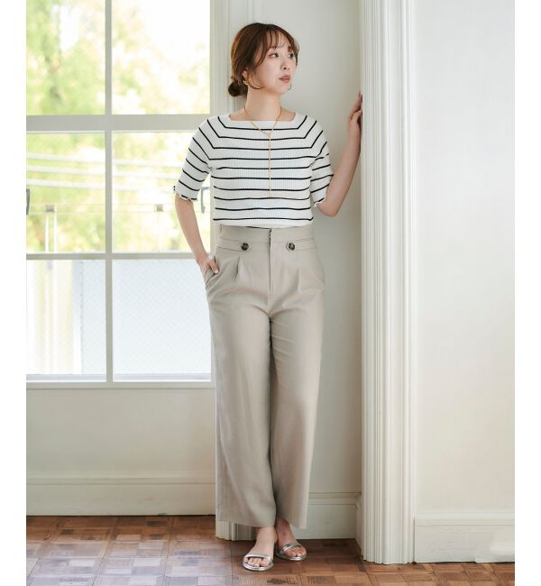 le.coeur blanc「リネンライクツイルワイドパンツ」|その他|