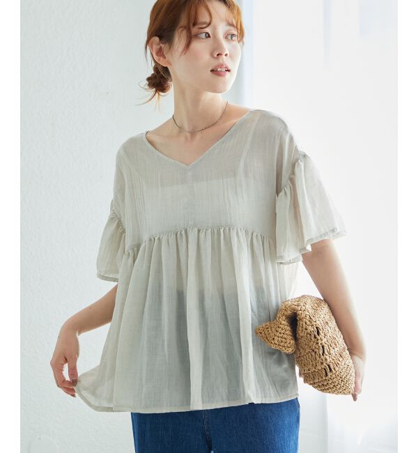  「《WEB限定アイテム》バックリボンガーゼブラウス」|シャツ・ブラウス|