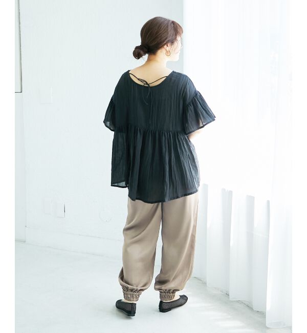  「《WEB限定アイテム》バックリボンガーゼブラウス」|シャツ・ブラウス|